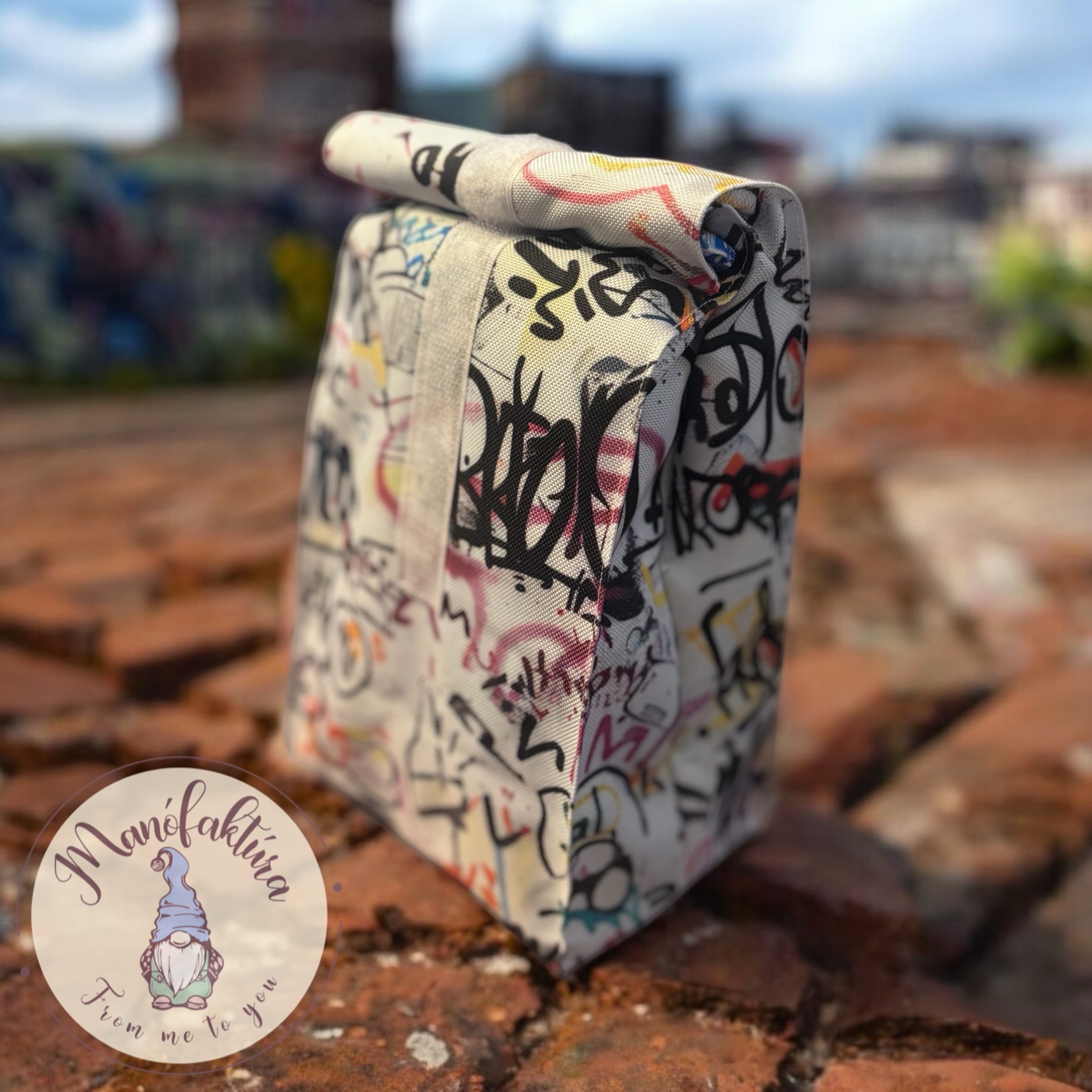 Graffiti mintás uzsonnás tasak PUL béléssel